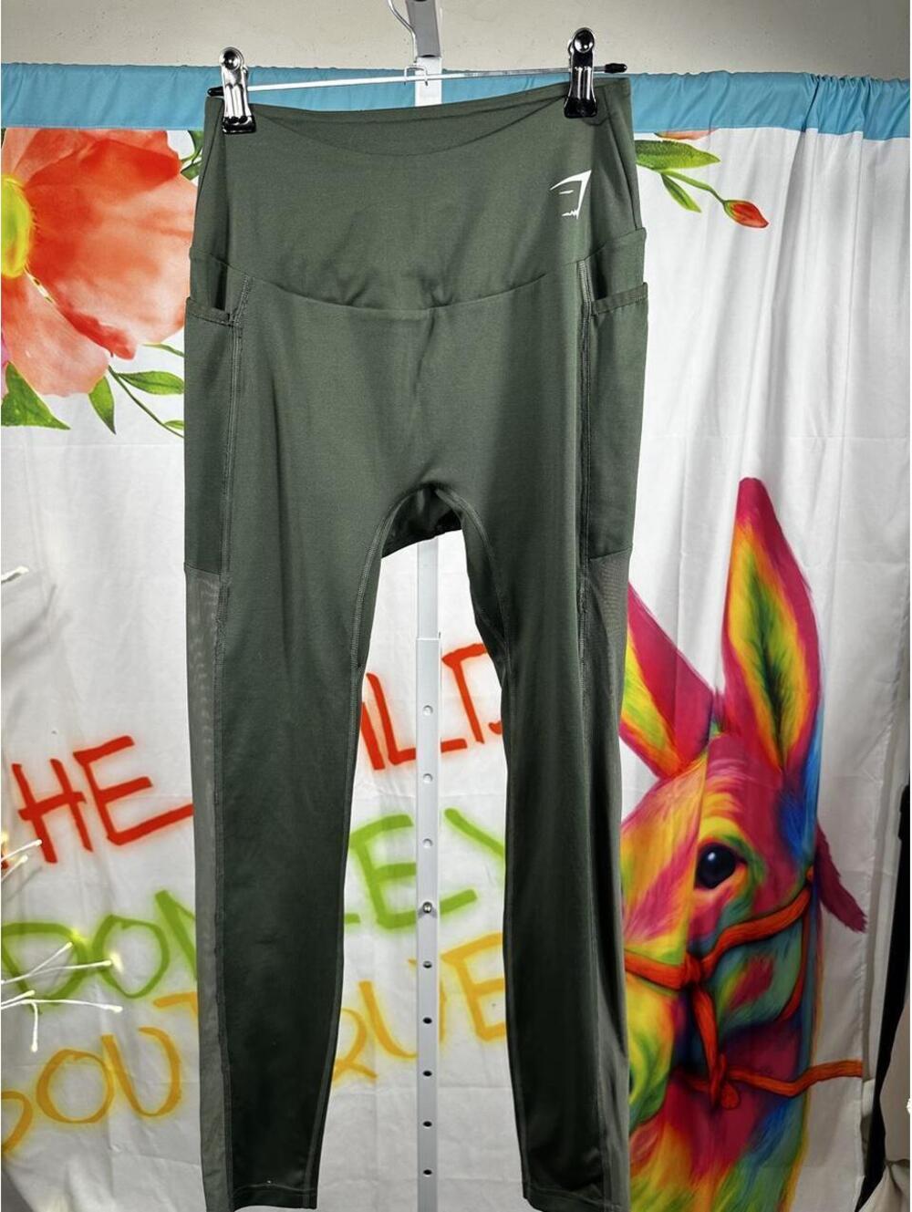 Gymshark Women's Green and Khaki Leggings